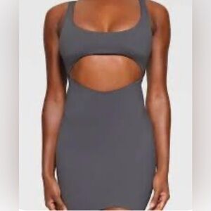 New Skims Swim Cut Out Tank Dress Gunmetal Large